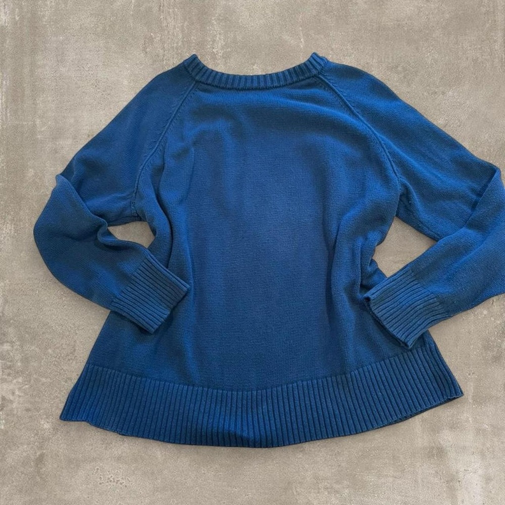 JEANNE PIERRE Women's Rich Blue Crew Neck Sweater